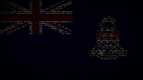Binary code on flag Stock Footage 293698042
