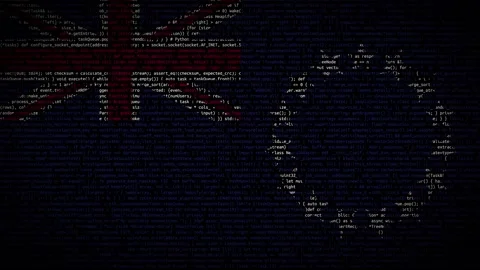 Binary code on flag Stock Footage 293698095