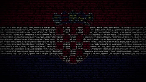 Binary code on flag Stock Footage 293698107