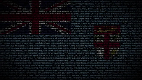 Binary code on flag Stock Footage 293698213