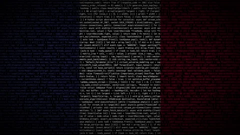 Binary code on flag Stock Footage 293698226