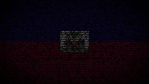 Binary code on flag Stock Footage 293698296