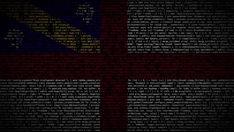 Binary code on flag Stock Footage 293698305