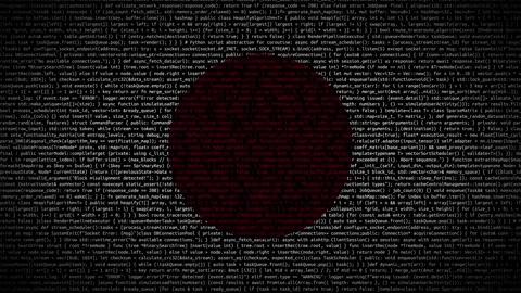 Binary code on flag Stock Footage 293698365