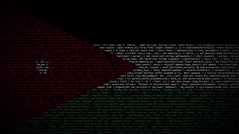Binary code on flag Stock Footage 293698373