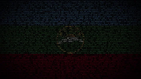 Binary code on flag Stock Footage 293698386