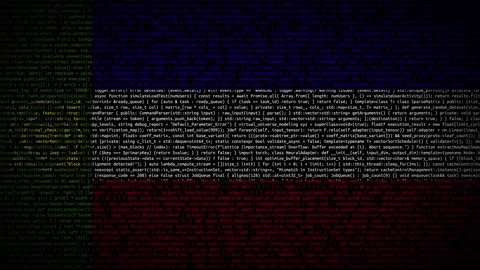 Binary code on flag Stock Footage 293698405