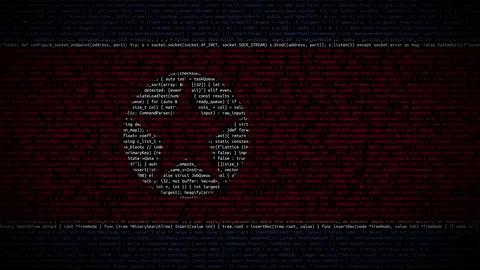 Binary code on flag Stock Footage 293698413