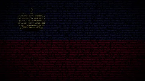 Binary code on flag Stock Footage 293698492