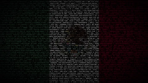 Binary code on flag Stock Footage 293698547