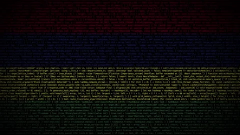 Binary code on flag Stock Footage 293698552