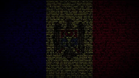 Binary code on flag Stock Footage 293698561
