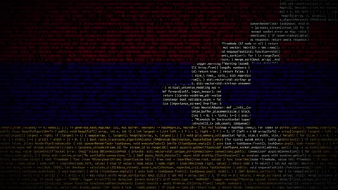 Binary code on flag Stock Footage 293698596