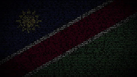 Binary code on flag Stock Footage 293698601