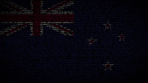 Binary code on flag Stock Footage 293698614