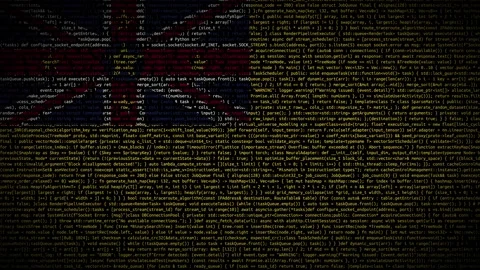Binary code on flag Stock Footage 293698633