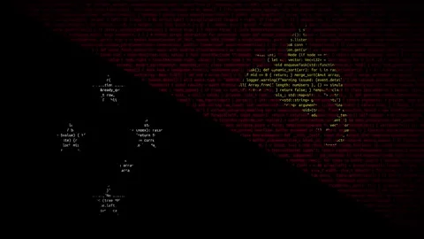 Binary code on flag Stock Footage 293698666