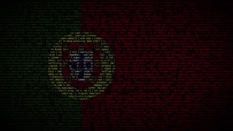 Binary code on flag Stock Footage 293698696