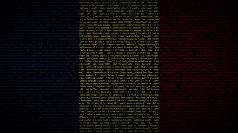 Binary code on flag Stock Footage 293698714
