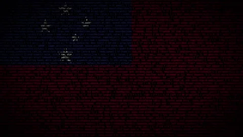 Binary code on flag Stock Footage 293698770