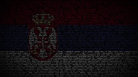 Binary code on flag Stock Footage 293698790