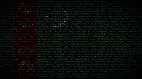 Binary code on flag Stock Footage 293698939