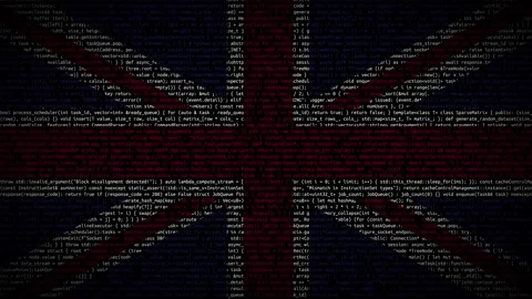 Binary code on flag Stock Footage 293698975