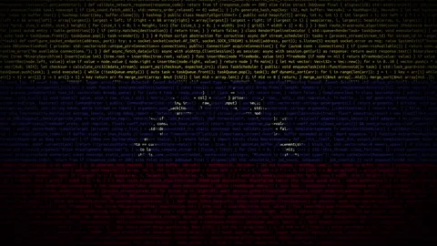 Binary code on flag Stock Footage 293699010