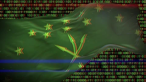 Binary code on flag Stock Footage 293701441