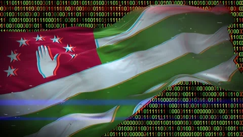 Binary code on flag Stock Footage 293701442