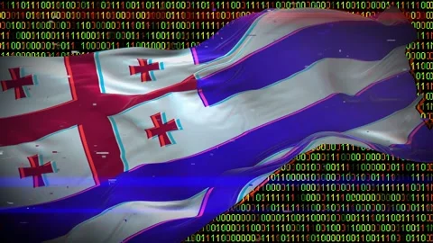 Binary code on flag Stock Footage 293701448