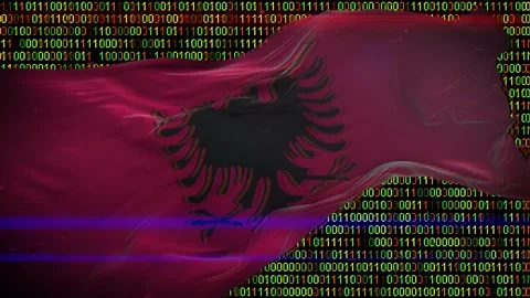 Binary code on flag Stock Footage 293701452