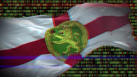 Binary code on flag Stock Footage 293701454