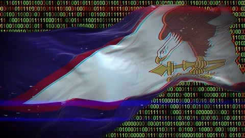 Binary code on flag Stock Footage 293701460