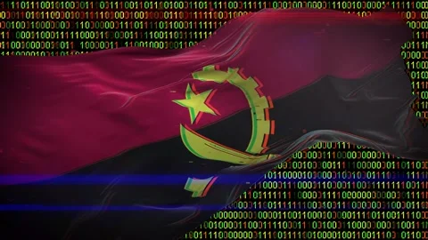 Binary code on flag Stock Footage 293701502