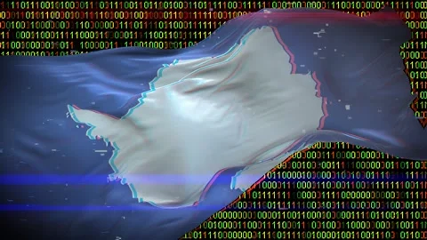 Binary code on flag Stock Footage 293701504