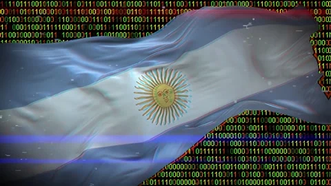 Binary code on flag Stock Footage 293701511