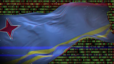 Binary code on flag Stock Footage 293701515