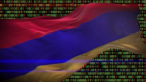 Binary code on flag Stock Footage 293701516