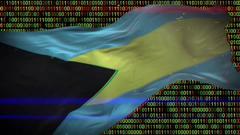Binary code on flag Stock Footage 293701559