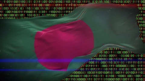 Binary code on flag Stock Footage 293701570