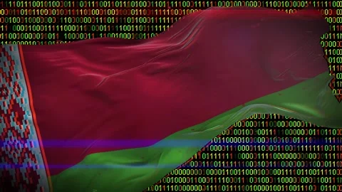Binary code on flag Stock Footage 293701575