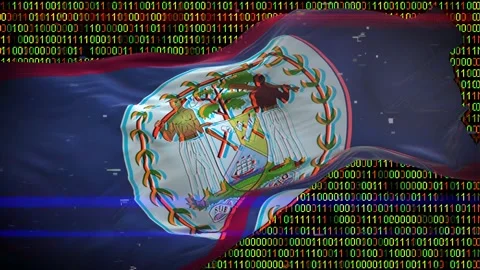 Binary code on flag Stock Footage 293701578