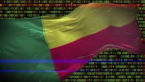 Binary code on flag Stock Footage 293701585