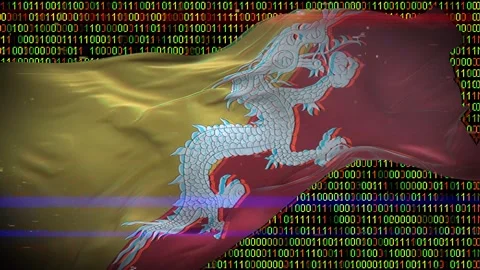 Binary code on flag Stock Footage 293701627