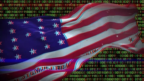 Binary code on flag Stock Footage 293701631