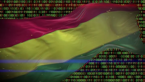 Binary code on flag Stock Footage 293701632