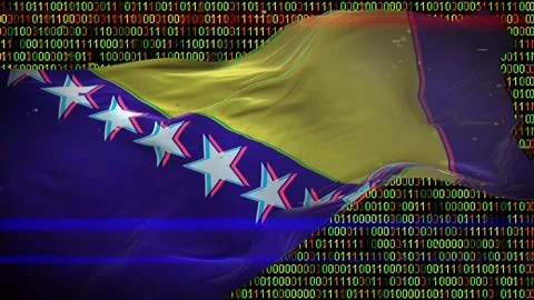 Binary code on flag Stock Footage 293701635