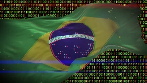 Binary code on flag Stock Footage 293701646
