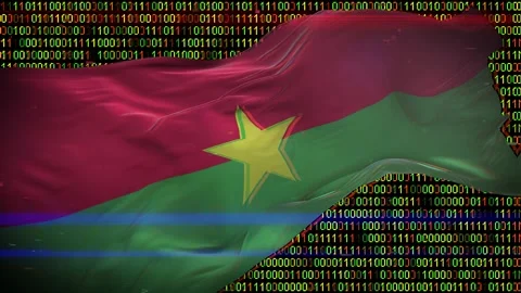 Binary code on flag Stock Footage 293701695